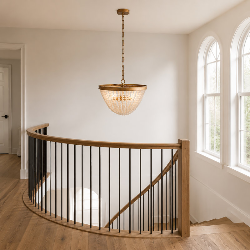 Plafonnier semi-encastré lustre 3 lumières boho