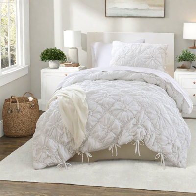 Cozy Puffy Bedding Sets, Microfiber Twin Floral Shabby Chic Home