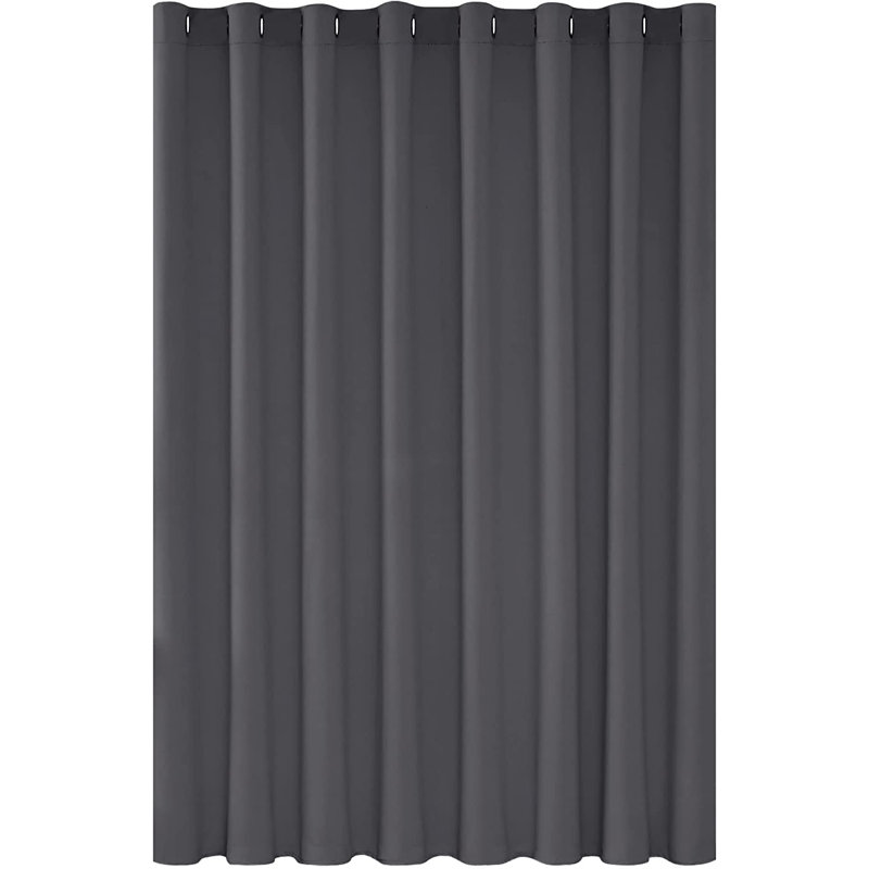French Door Curtain Single Panel, 254 W x 242 D cm, Dark Grey