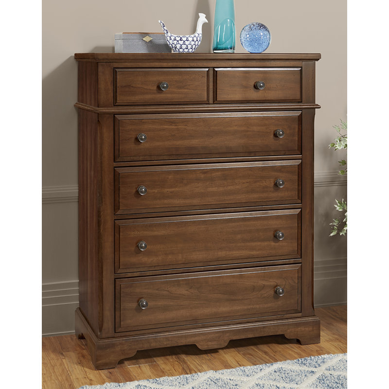 Commode en bois massif 6 tiroirs Millers, Cerise Amish