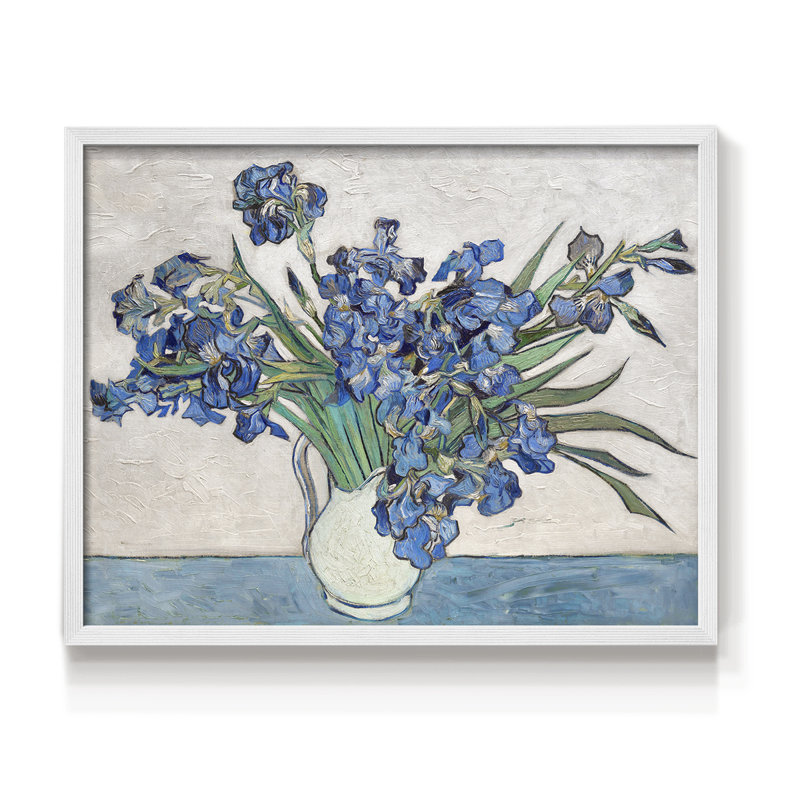 Iris bleu - impression encadrée - réarmable, H 22 po x l 28 po, Blanc
