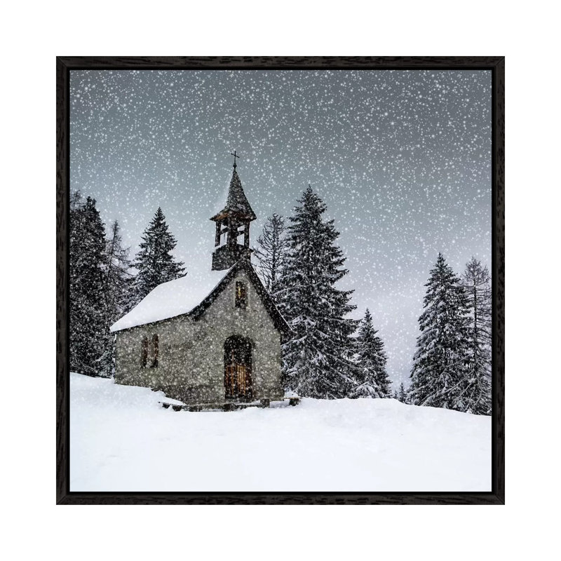 Bavarian Winters Tale Anna Chapel 1 Piece Wall Art on Canvas, 66.04 cm H x 66.04 cm W, Black Framed