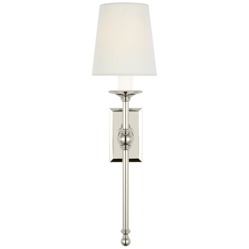 Classic 1 - Light Candle Wall Light, Polished Nickel