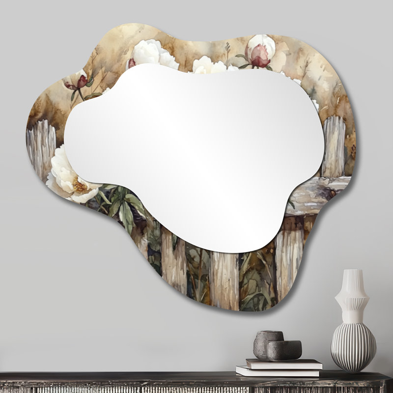 Miroir de coiffeuse traditionnel, imprimé sur métal, 25 po x 28 po