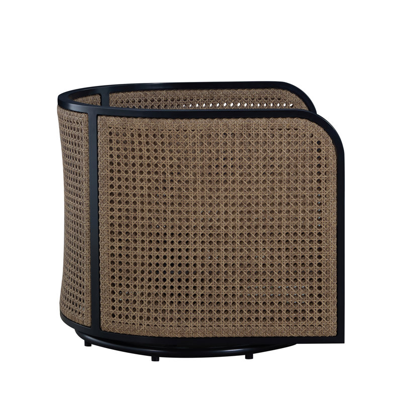 Havana Cane N-Dura Resin Wicker Swivel Lounge, Perigold Ishi Beach, Chalk/Natural Cane, Welt/Dream fill