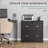 File Cabinet, Vinsetto 2-Drawer Vertical with Lock &amp; Letter Hanging Bars, Walnut Brown | Particle Board | 29.25"W x16.5"D x28.25"H-1117391312