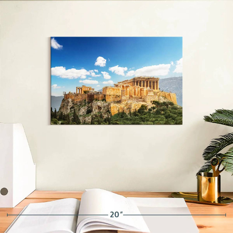 Acropole de Kavia sous le ciel bleu, H 8 po x l 12 po