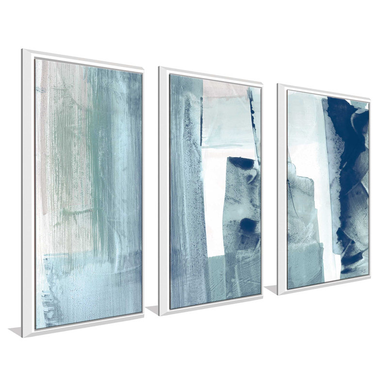 « Miss the Sea II », ensemble de 3 reproductions sur toiles encadrées, H 33,5 po x l 52,5 po x P 2 po