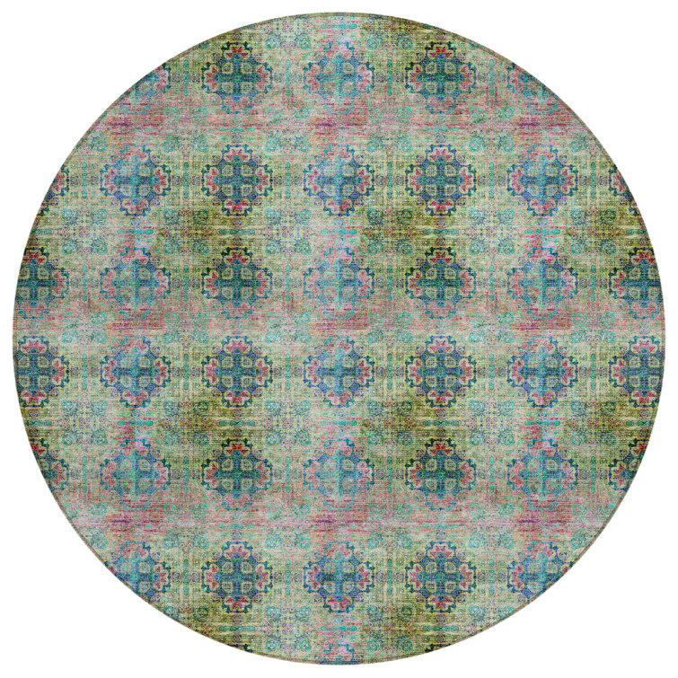 Fantarella Washable Floral Indoor / Outdoor Rug