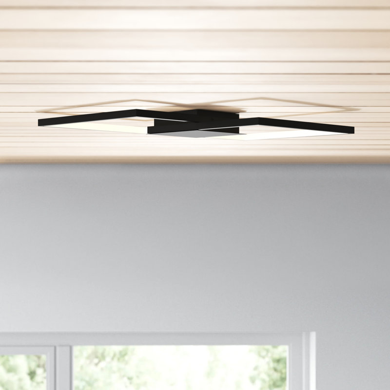 Preston 30" LED Flush Mount, Matte Black