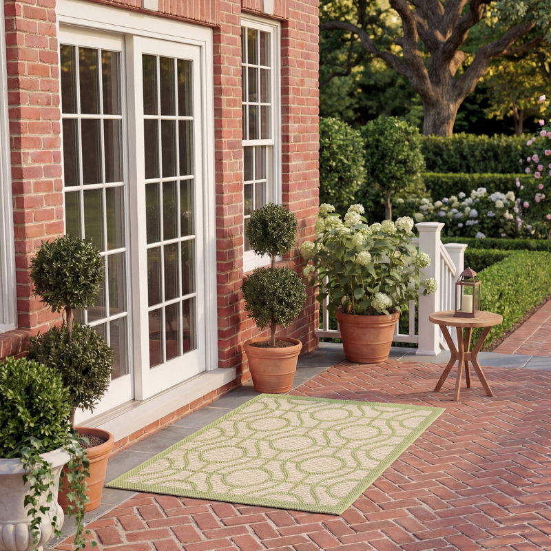 Tapis intérieur / extérieur beige Arneshia, Rectangle 2 pi x 3 pi 7 po