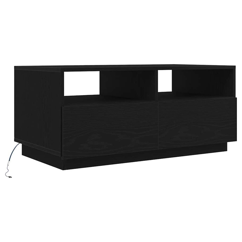 Dakyra Coffee Table with Storage, Black Oak, 40cm H x 90cm W x 49cm D