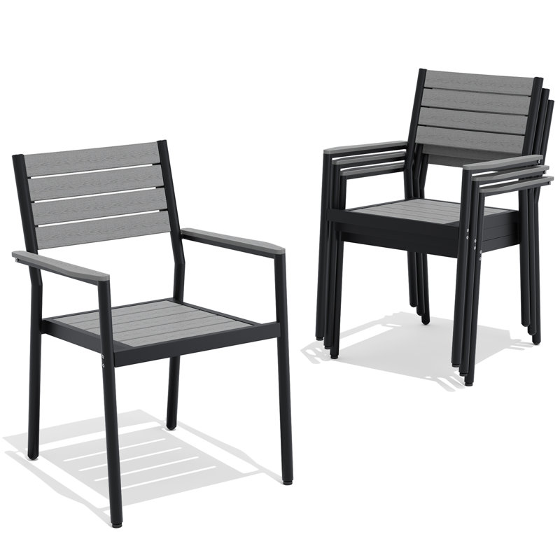 Fauteuil de salle à manger Deen, 4, Gris foncé