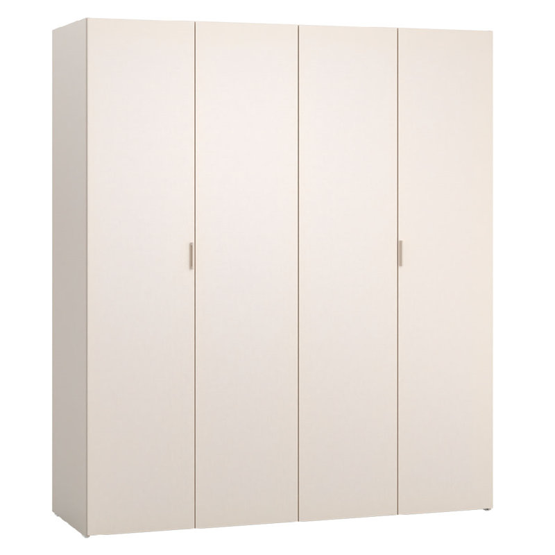 Essie 4 Door Wardrobe, Beige, 240.6cm H x 180cm W x 56.7cm D