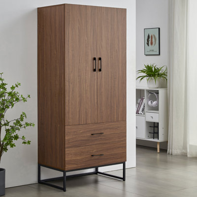 Wpfurniture Armoire 73" Tall, Melamine finish, New Design With Metal Base by WPFurniture