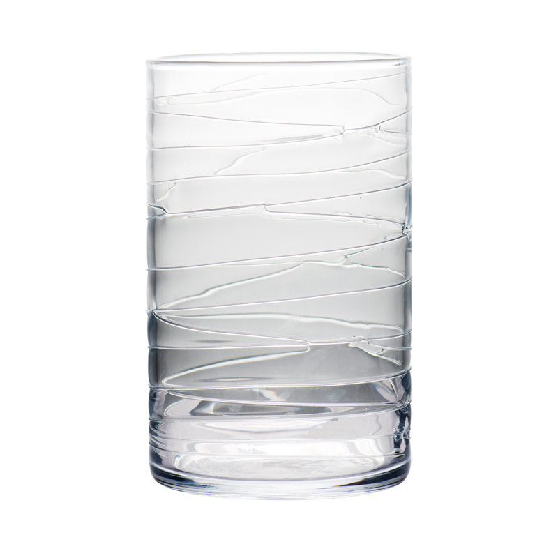 Large Clear Swirl Glass Hurricane Vase