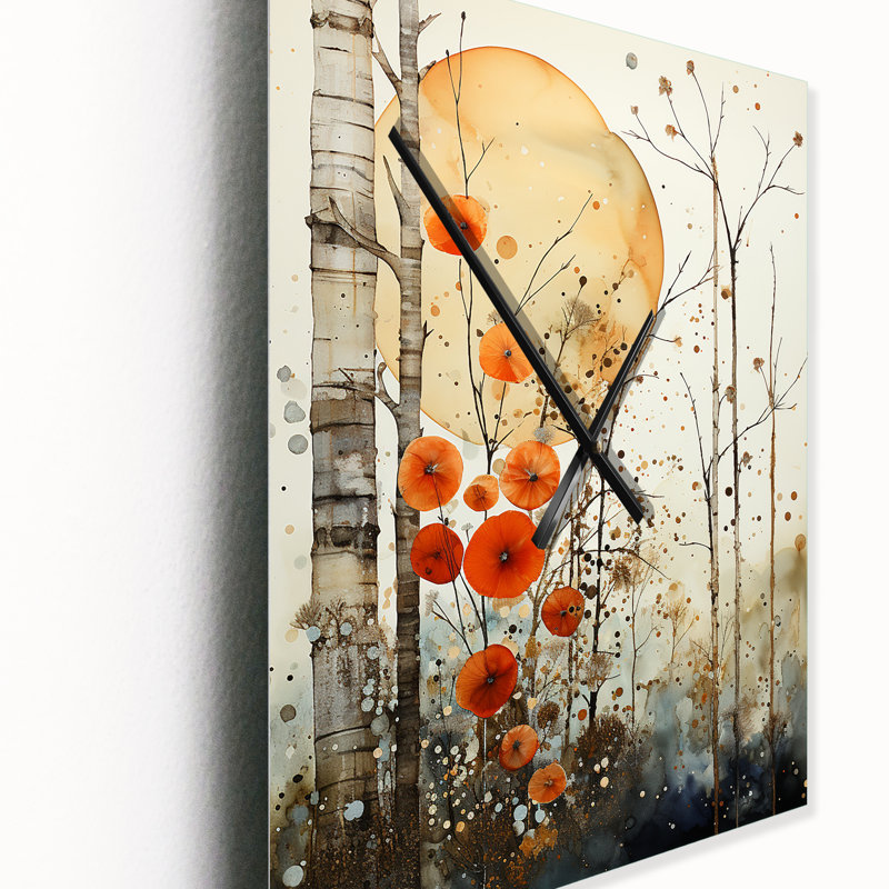 Horloge murale surdimensionnée Rustic Reflections - Abstract Collages, Petit