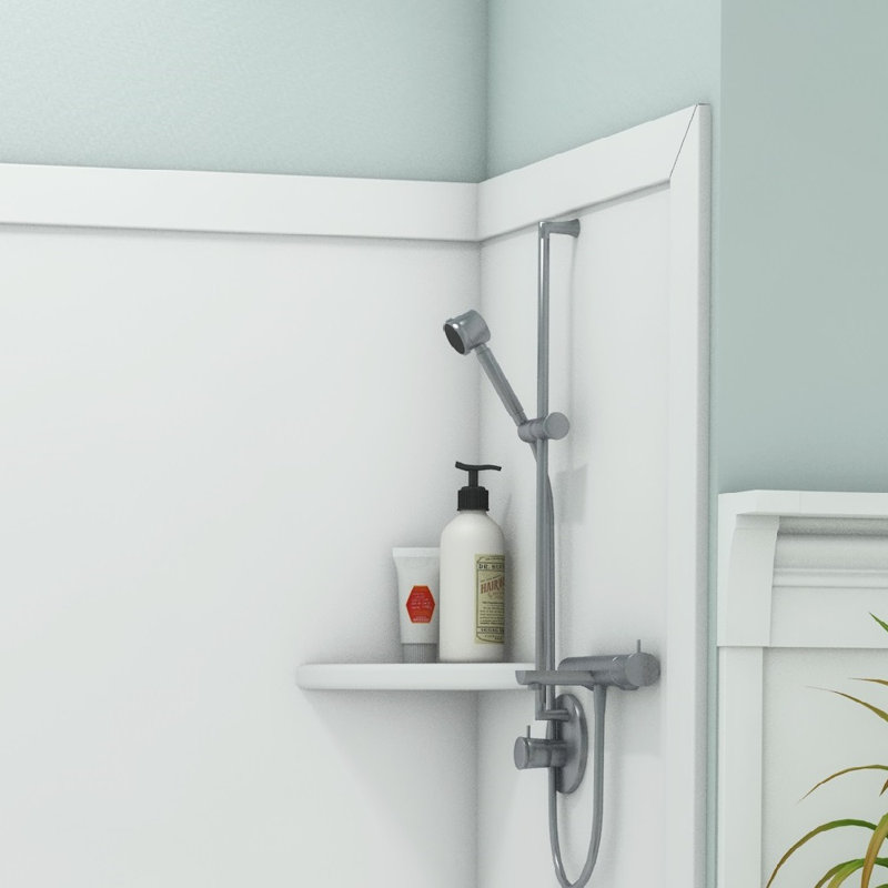 FlexStone 15" Corner Shelf Niche in White, White