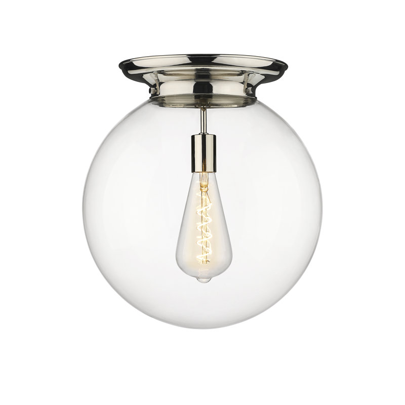 Plafonnier encastré 16 lumières 1 lumière Alfonsa, H 17,13 po x l 15,75 po x P 15,75 po, Transparent, Nickel poli