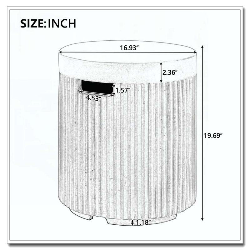 Table de couverture d'extérieur pour réservoir de propane, Beige