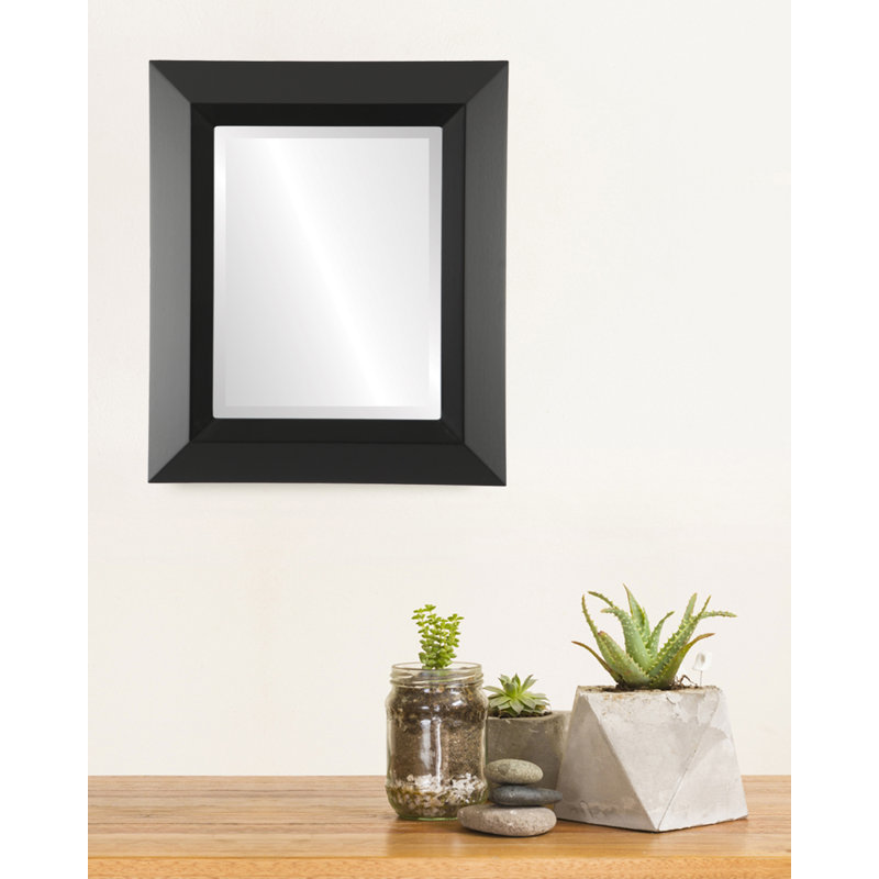 Miroir décoratif rectangulaire encadré Royalton, H 41 po x l 29 po, Noir mat