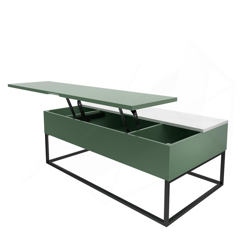 Table basse à plateau relevable Perry, Vert