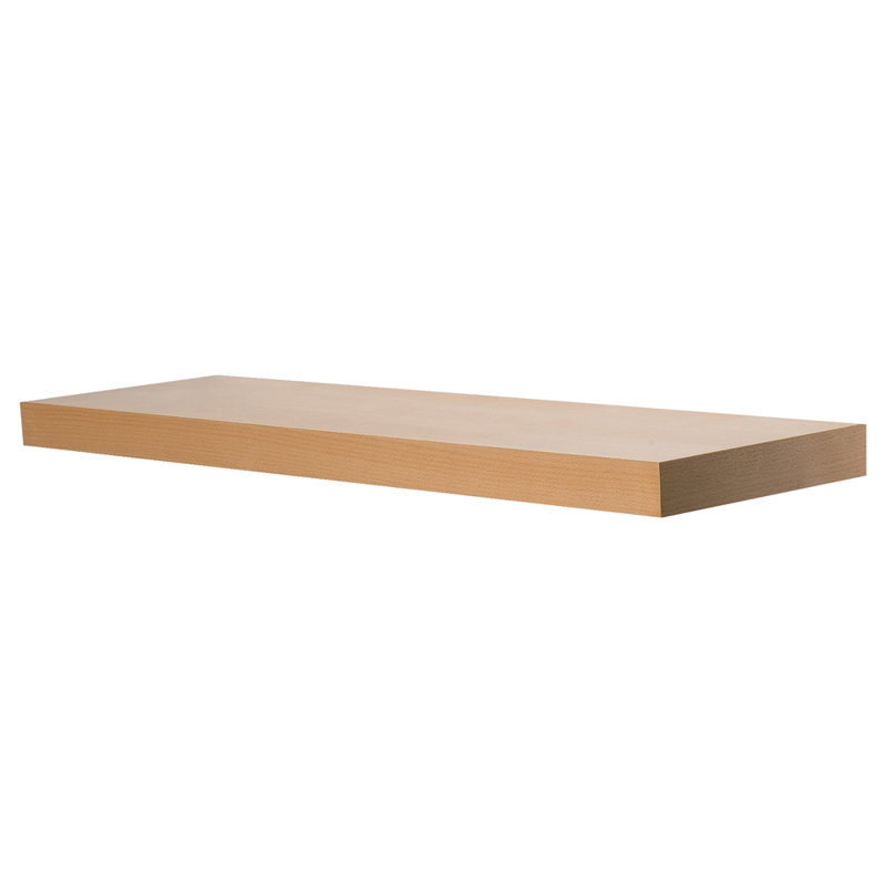 Tablette flottante Aydun, Hêtre, Courbé 10 po x 24 po