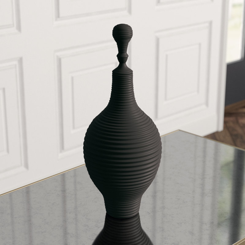 Orion 20.5" Ceramic Jar, Black
