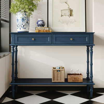 Console Mid-Century avec 2 tiroirs (assemblage minimal requis)