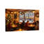 «Christmas Cozy Cafe Christmas Scene with People», ensemble de 3 impressions sur toile-1324120093