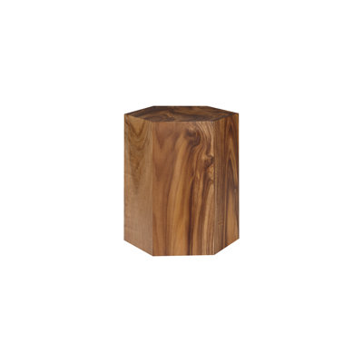 Honey Comb Solid Wood Block End Table