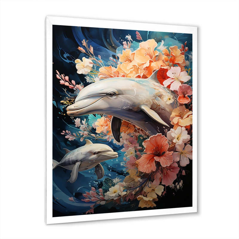 Dolphin Aquatic Harmony I, Cadre simple blanc, H 20 po x l 12 po x P 1 po
