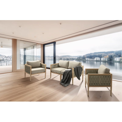 Suzuyo Weatherproof Indoor And Outdoor Modular Loveseat And 2 X Armchairs by Ebern Designs