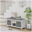 Banc à chaussures avec coussin, banc de rangement pour entrée avec siège rembourré, 2 tiroirs et tablette réglable pour le couloir, le salon, la chambre à coucher, blanc