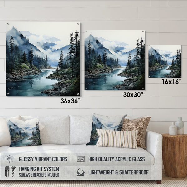 Millwood Pines Grey Blue Minimalism Forest Reflections II - Minimalism ...