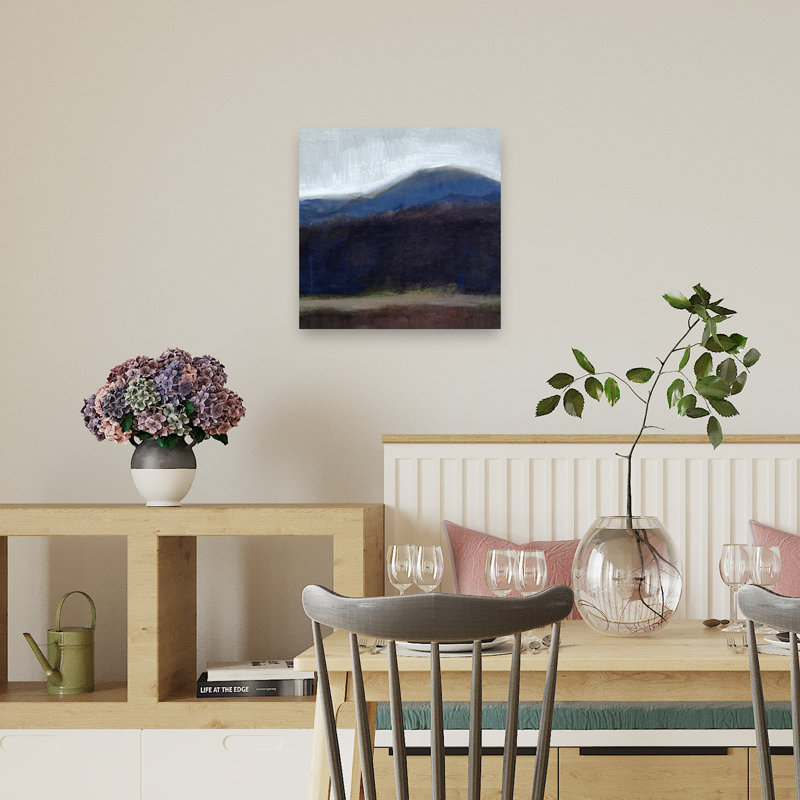 Abstrait, montagnes bleues abstraites, paysage pacifique minimaliste, montagne, H 18 po x l 18 po