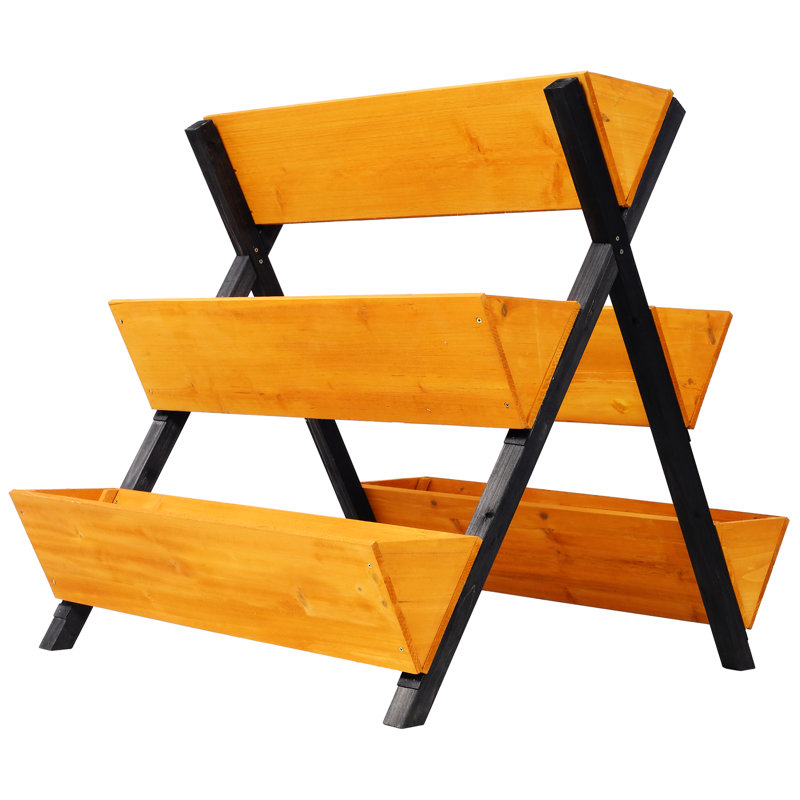 Lit surélevé en bois brun 3