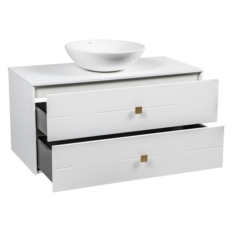 Meuble-lavabo autoportant avec lavabo Spruha-F_Modern, Blanc mat