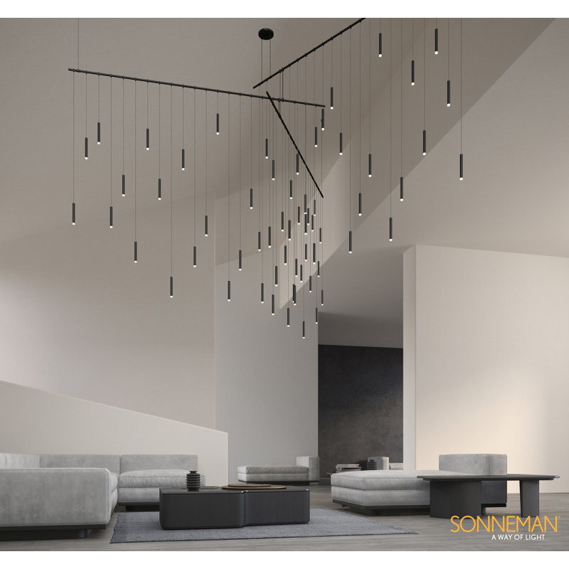 Suspenders® 62 - Light LED Chandelier, Satin Black