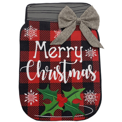 Christmas Mason Jar Burlap Garden Flag 12x18