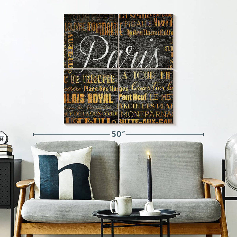 Nicci Paris Text, 32" H x 32" W