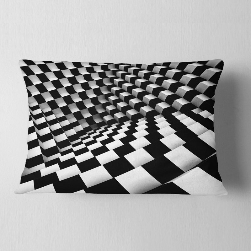 Optical Black and White Pattern - Abstract Printed Throw Pillow