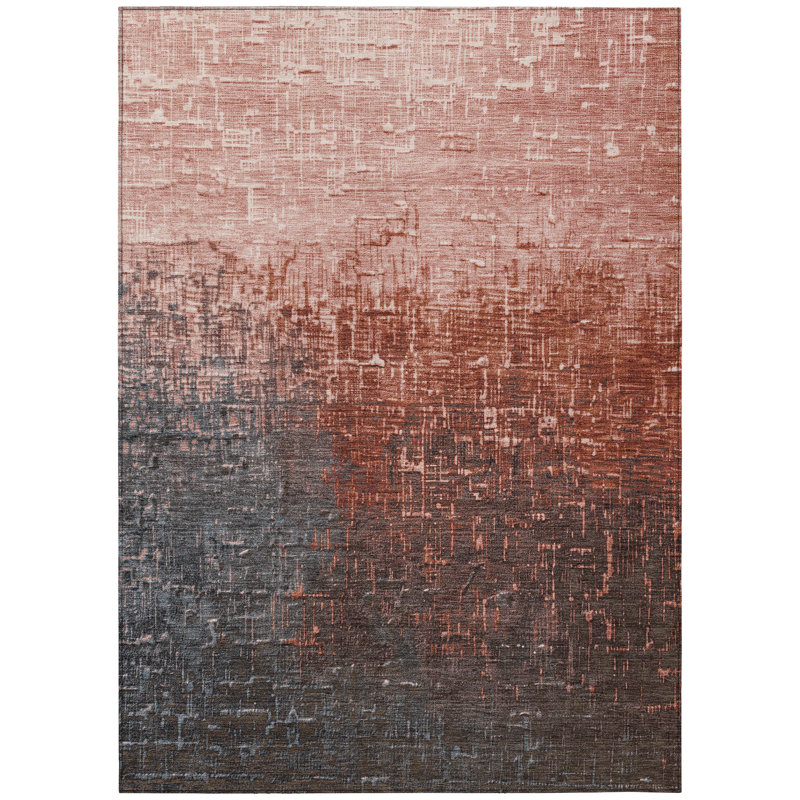Sorella Orange Washable Indoor-Outdoor Rug - , 8' x 10'