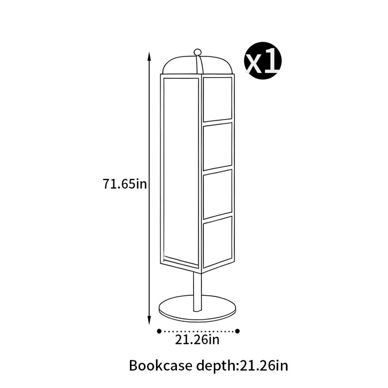 Simple rotating bookcase