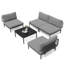 Canapé modulaire d'extérieur en métal pour 4 personnes avec table-307631928