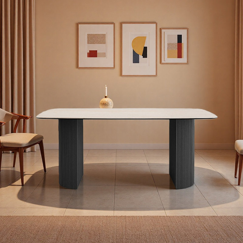Table de salle à manger Minimalist Elegance for Modern Living, H 29,53 po x L 55,12 po x l 31,5 po, Noir