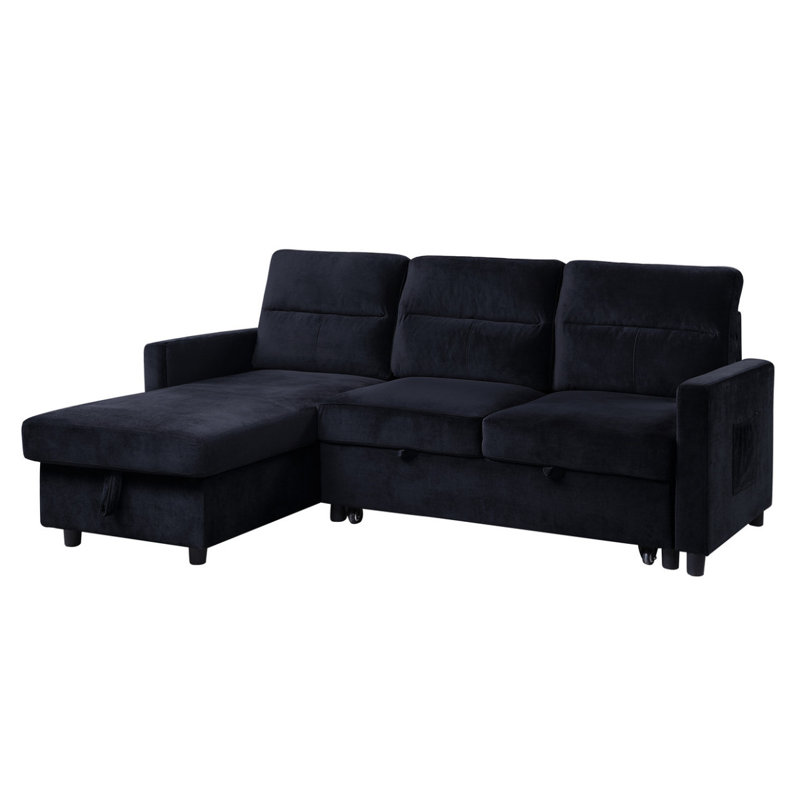 Canapé-lit modulaire réversible en velours 81,5 po Modern