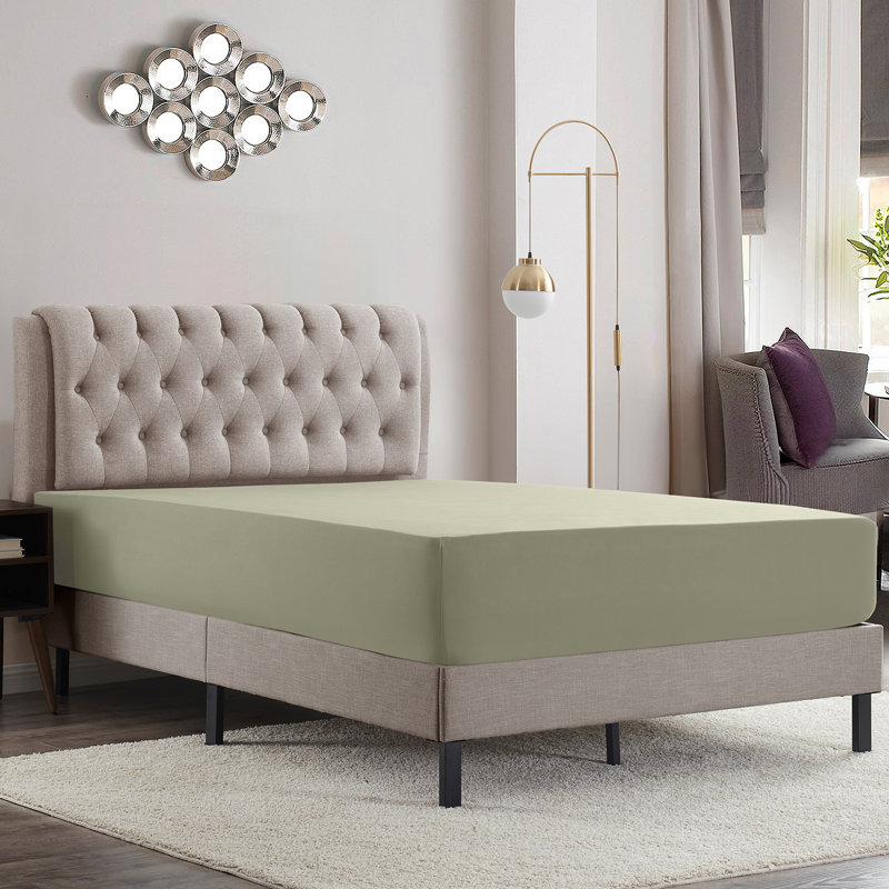 Luxury Double Brushed Microfiber Deep Pocket Fitted Sheet – 16” Mattress Fit, Wrinkle-Free, Fade Resistant & Breathable, Sage