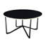 Ensemble de 3 tables basses et tables de bout rondes avec plateau en verre trempé et structure en métal pour les salons modernes