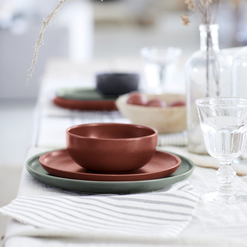 Casafina Pacifica Piece Handmade Dinnerware Set, Cayenne